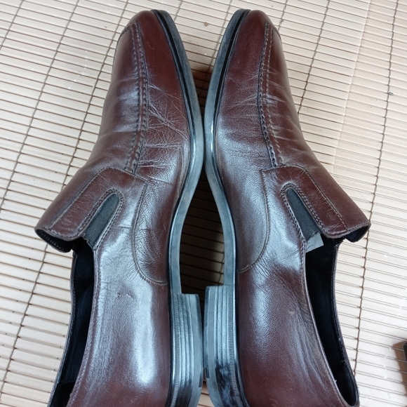 SANTONI Mens Dress Shoes Soft Brown Leather Casual Italian Slip On Loafer Sz 11D main image 7